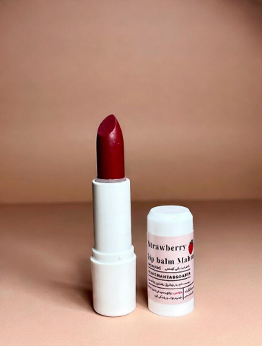 بالم لب رنگی گیاهی مهتاب (رایحه توت فرنگی) | درمان خشکی و ترک لب بالم لب رنگی آلبالویی