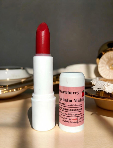 بالم لب رنگی گیاهی مهتاب با رایحه توت فرنگی | درمان خشکی و ترک لب بالم لب رنگی بالم لب رنگی گوشتی