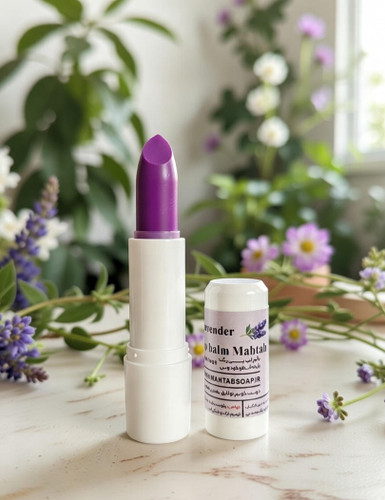 بالم لب گیاهی مهتاب (رایحه اسطوخودوس) | درمان خشکی و ترک لب بالم لب بی رنگ